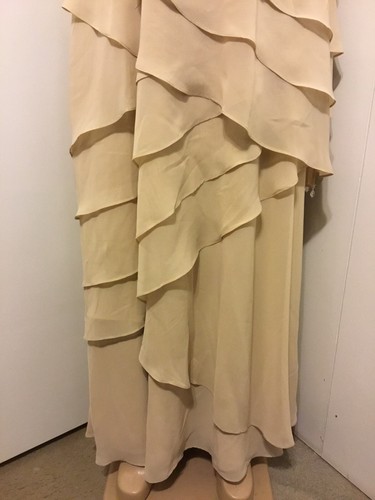 IZILADY Beige Sheer Layered Gown Size 12