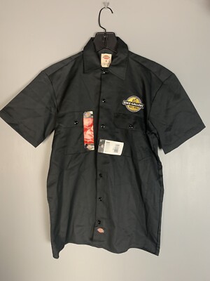 NEW DICKIES 1574 BIKE GALLERY BLACK SHORT SLEEVE SHIRT MENS SIZE MEDIUM