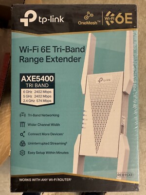 TP-Link - AXE5400 Tri-Band Mesh Wi-Fi 6E Range Extender - White