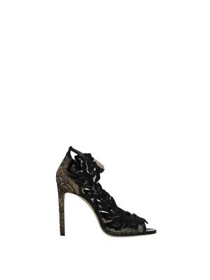 

JIMMY CHOO Женские черные кожаные туфли-лодочки Lucele с открытым носком на шпильках, Черный, J000137105