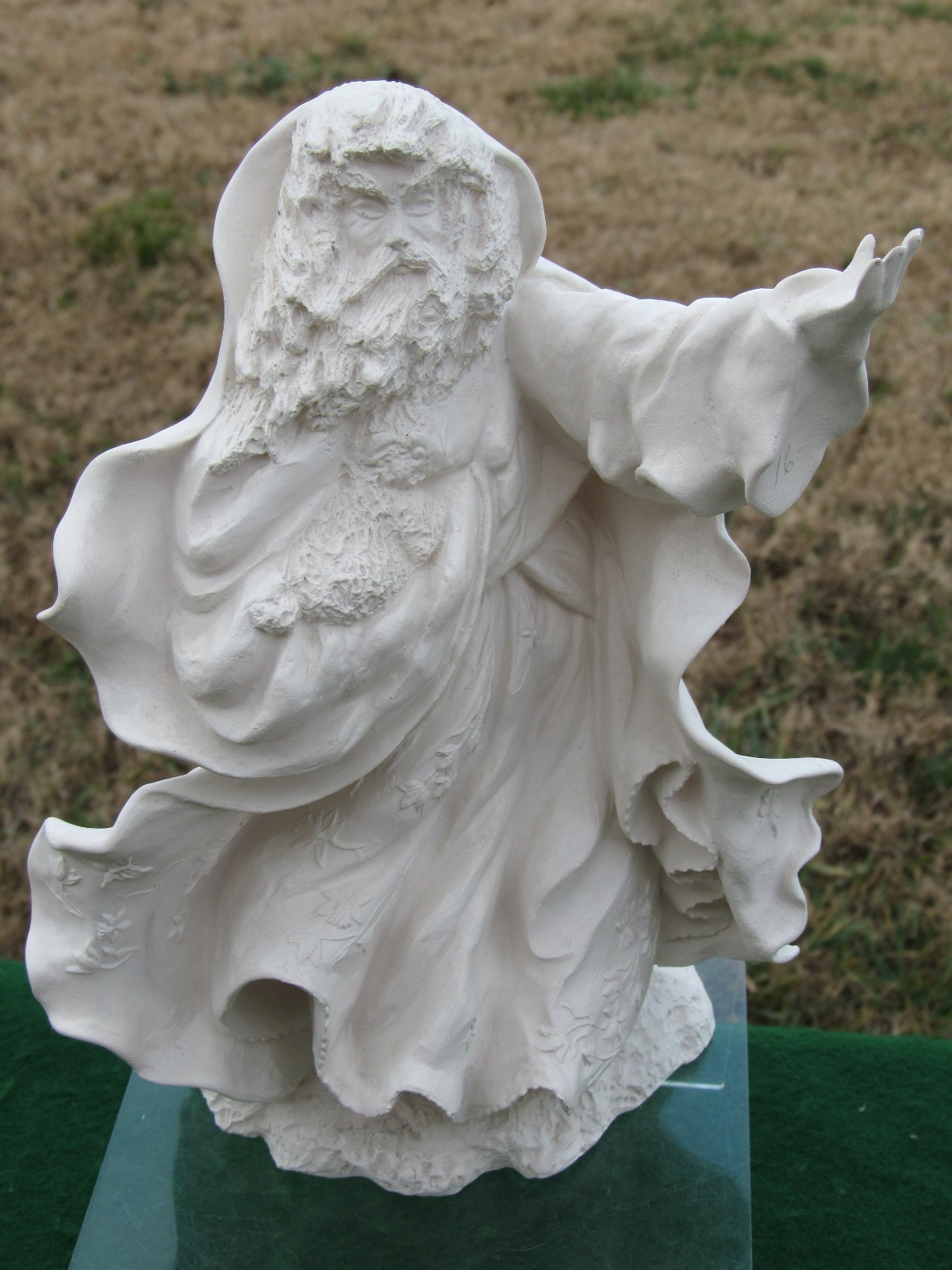 Spring Wizard w Lamb Ceramic Bisque Statue Figure Fantasy U Paint Ready To Paint