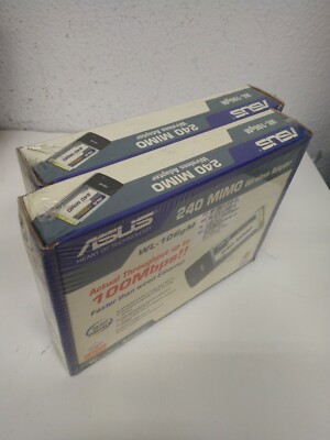 Lot of 2 NEW.  ASUS WL-106gM  240 MIMO Wireless Adapter PCMCIA WiFi 240Mbps 