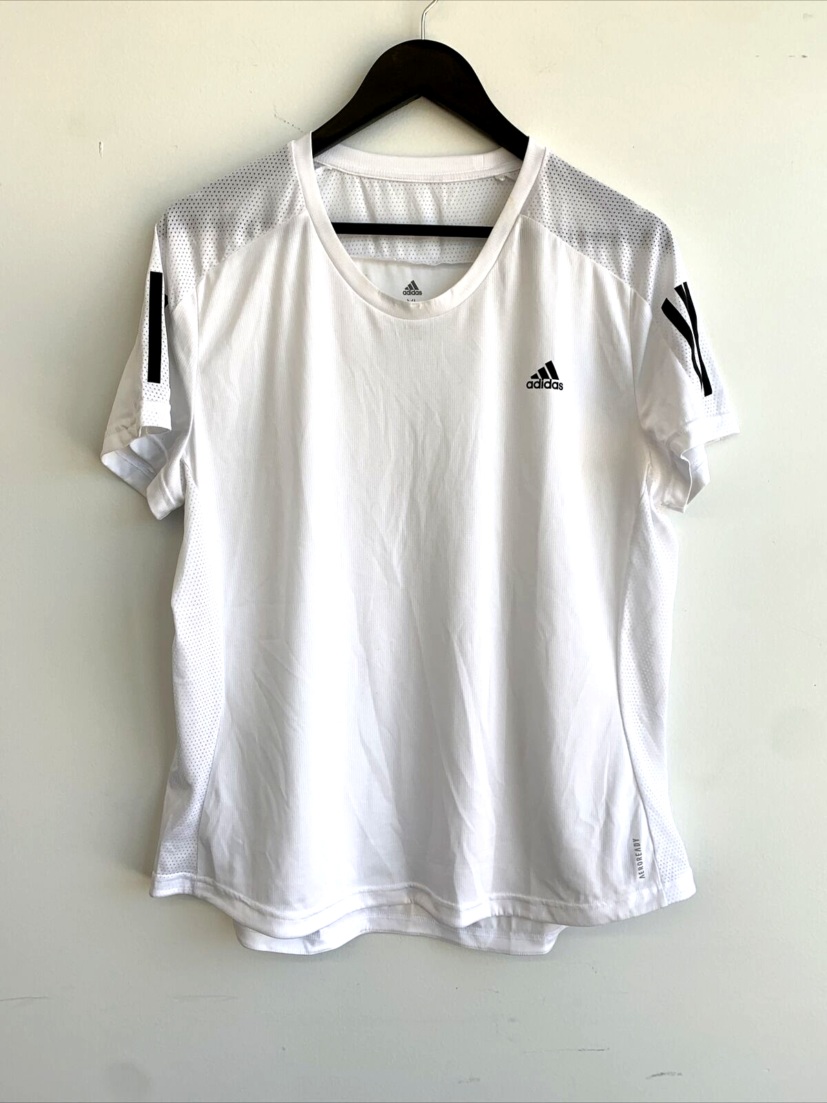 Adidas Women's XL Own The Run Tee Core White/Black Shirt