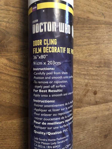 New Doctor Who Tardis Reposition-able PVC Door Cling Room Dorm Closet 36x80