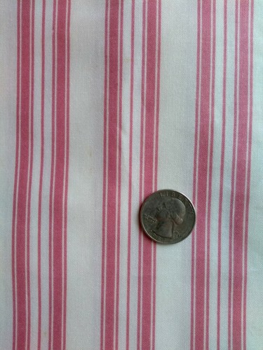 Vintage Cohama Riverdale Pink White Stripe Cotton Fabric Summer Porch 4.3 Yards