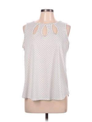 Coco's CloZet Women White Sleeveless Blouse L