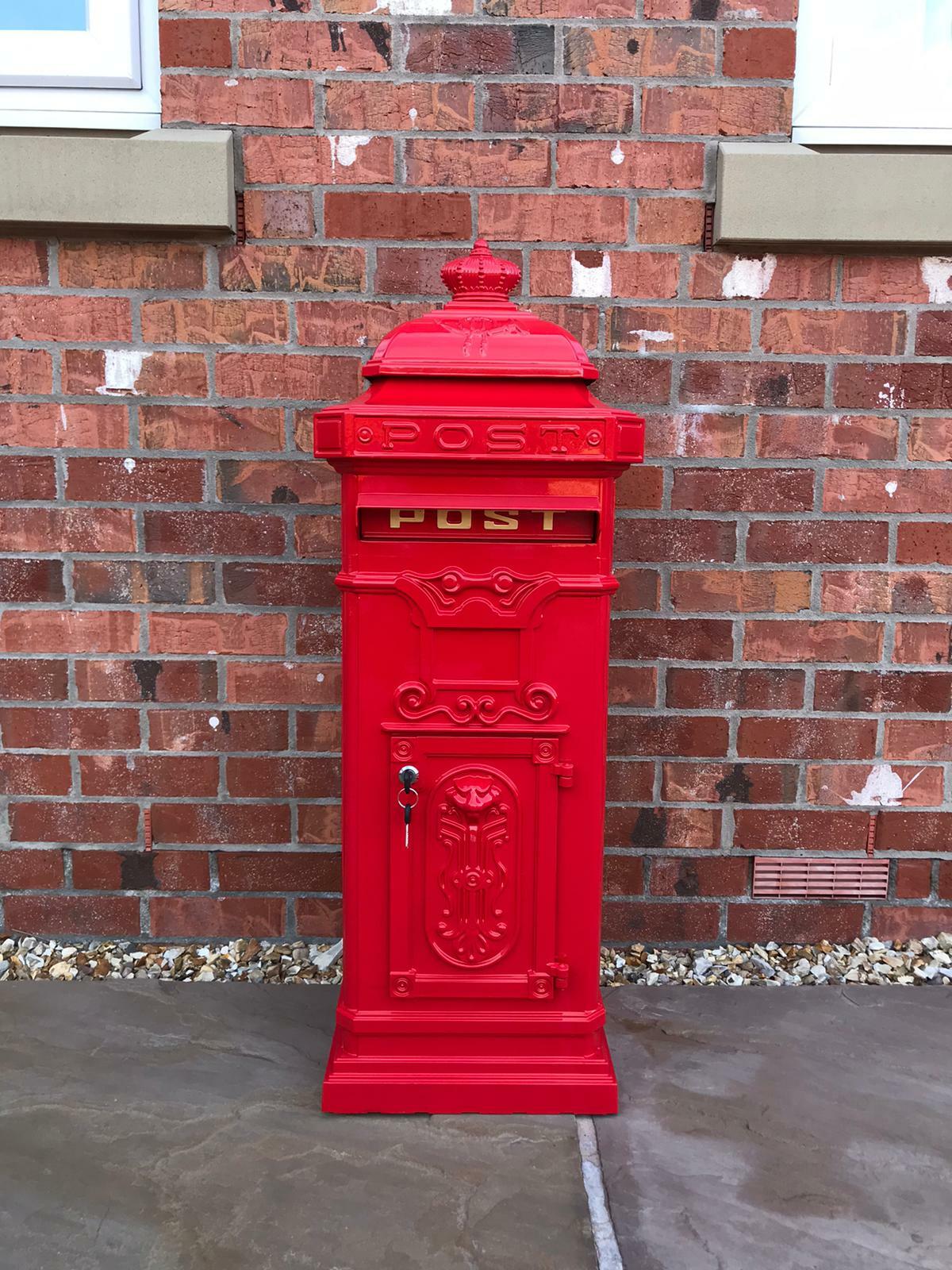 METZ Large Red Letter Box Post Box Mail Letterbox Drop Tall Free