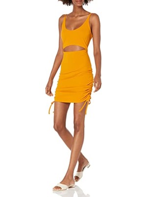 

Женское короткое платье-футляр с золотыми завязками на бретельках BCBGENERATION, Золотой
