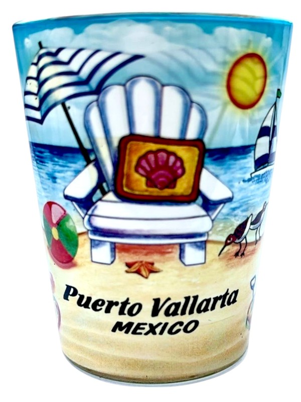 Puerto Vallarta Mexico Beach Chair In and Out Shot Glass