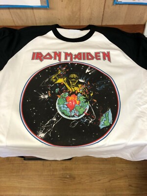 Iron Maiden Piece of Mind Tour 1983 Concert Raglan S to 3XL