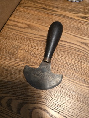 Vintage ANTIQUE Half Moon CS Osborne LEATHER WORK Knife Tool Wood
