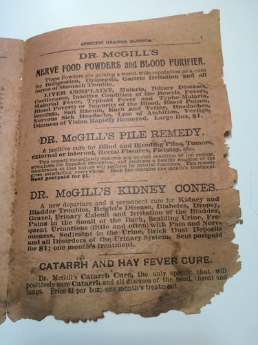 BETHANY MO Orange Blossom Cure For Female Diseases Quack Medicine Advertising