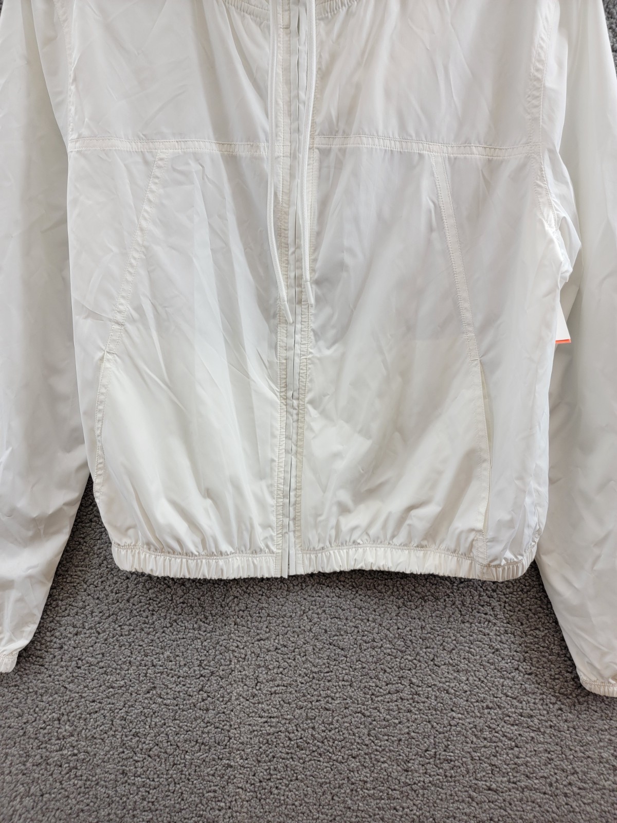 AQUA Athletic Cropped Windbreaker Jacket Women's Large White Front Zip Closure - Picture 4 of 19