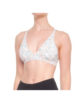 

FREE PEOPLE Intimates Розовый бюстгальтер без косточек с глубоким V-образным вырезом и цветочным принтом, FP112221CY