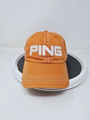 Ping G10 Embroidered Baseball Cap Hats Orange Plastic Buckle Strap Curved Brim