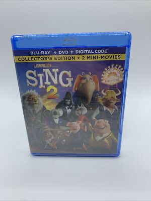 Sing 2 Blu-ray DVD Digital 2021 Brand New Sealed Matthew McConaughey Reese Scarl