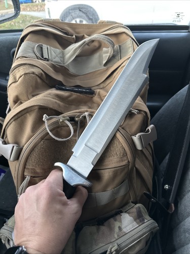 HIGH POLISH HUNTING PREDATOR BOWIE MACHETE KNIFE HANDMADE D2 HIGH POLISH HUNTING PREDATOR BOWIE MACHETE KNIFE HANDMADE D2