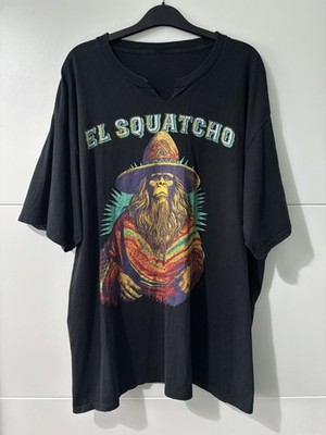EL SQUATCHO UNISEX SIZE 2XL BLACK SHORT SLEEVE SHIRT SASQUATCH SOMBRERO