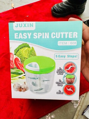 Juxin Easy Spin Cutter - Manual Food Chopper for Vegetables, Fruits, and Nuts, G