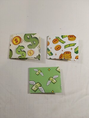 Two Sides Dollar Sign All Over Print Insert Credit Card ID Name Holder Lot of 3