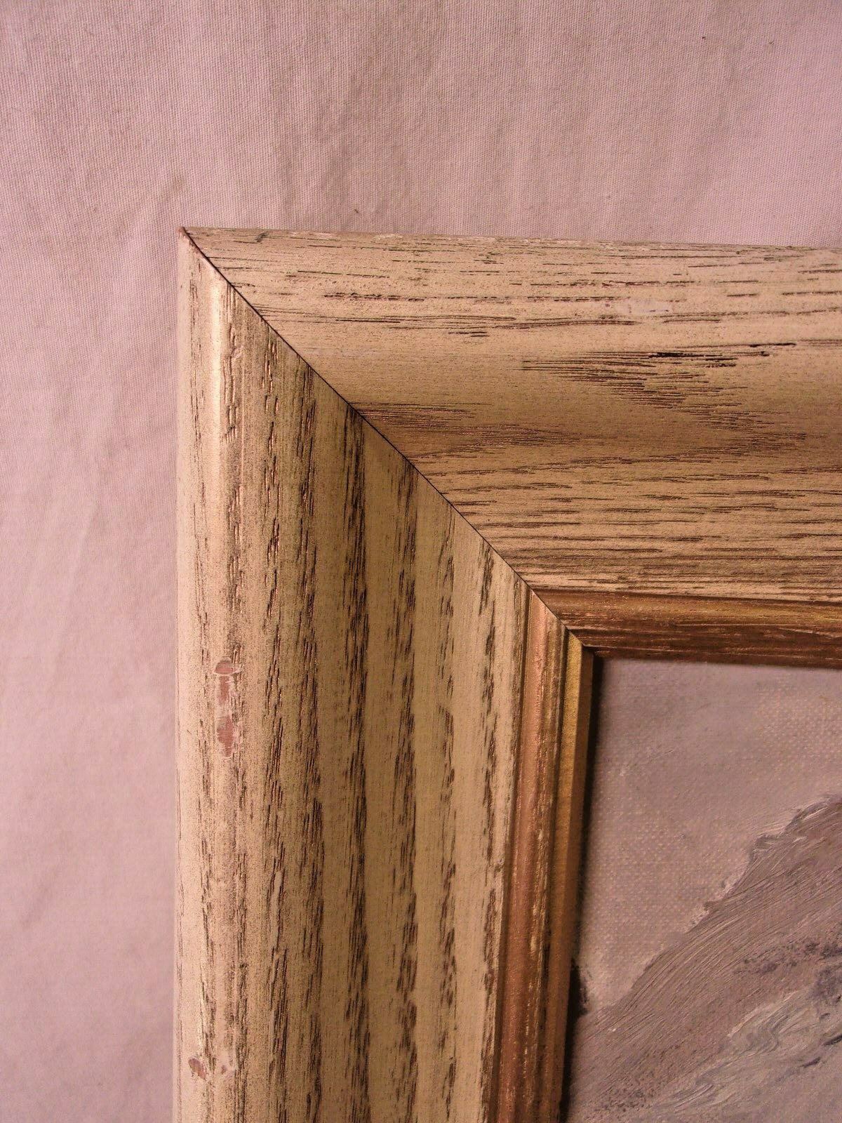 Vintage mid century frame with painting 22 1/4 x 28  holds 18x24 molding 2 3/4