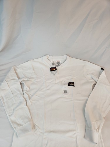 Brand New! Rasco FR Flame Resistant Long Sleeve Henley T-Shirt White.