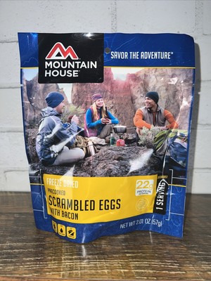 Mountain House Scrambled Eggs Bacon Freeze-Dried Camping & Backpacking 1 Serving