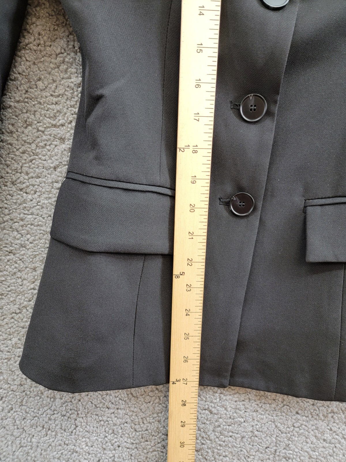 FORE Long Sleeves Notch Lapel Fitted Blazer Women XS Black Front Button Closure - Picture 8 of 20
