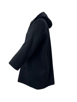 Pre-owned Marina Rinaldi Women's Black Tallero Button Closure Coat