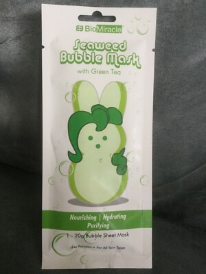 BIO MIRACLE SEAWEED BUBBLE MASK WITH GREEN TEA ALL SKIN TYPES 1 - 20G SHEET MASK