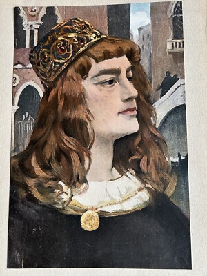 Vintage 1895 Antique Print MARUEL AS IAGO Photogravure original