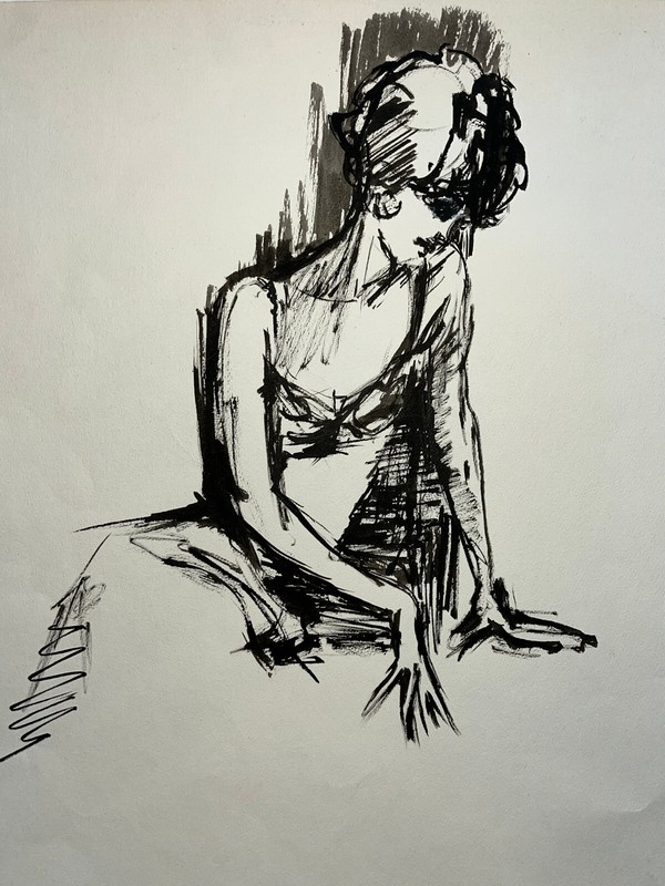 Femme Portrait Dessin Original Mode Denise Arokas XxÂ°