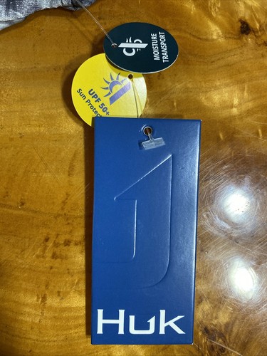 HUK Men's Pursuit Crew Volcanic Ash Long Sleeve Fishing Shirt  NWT Medium