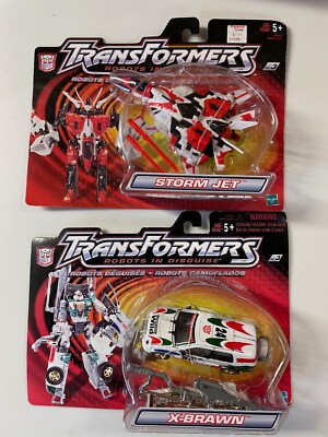 Transformers Robots in Disguise 2 item LOT:  Storm Jet  & X-Brawn - Hasbro 2001