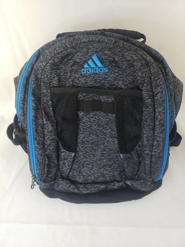 Adidas Atkins Pre-Owned Backpack - Unisex, Gray/Black Camo, Blue Accent
