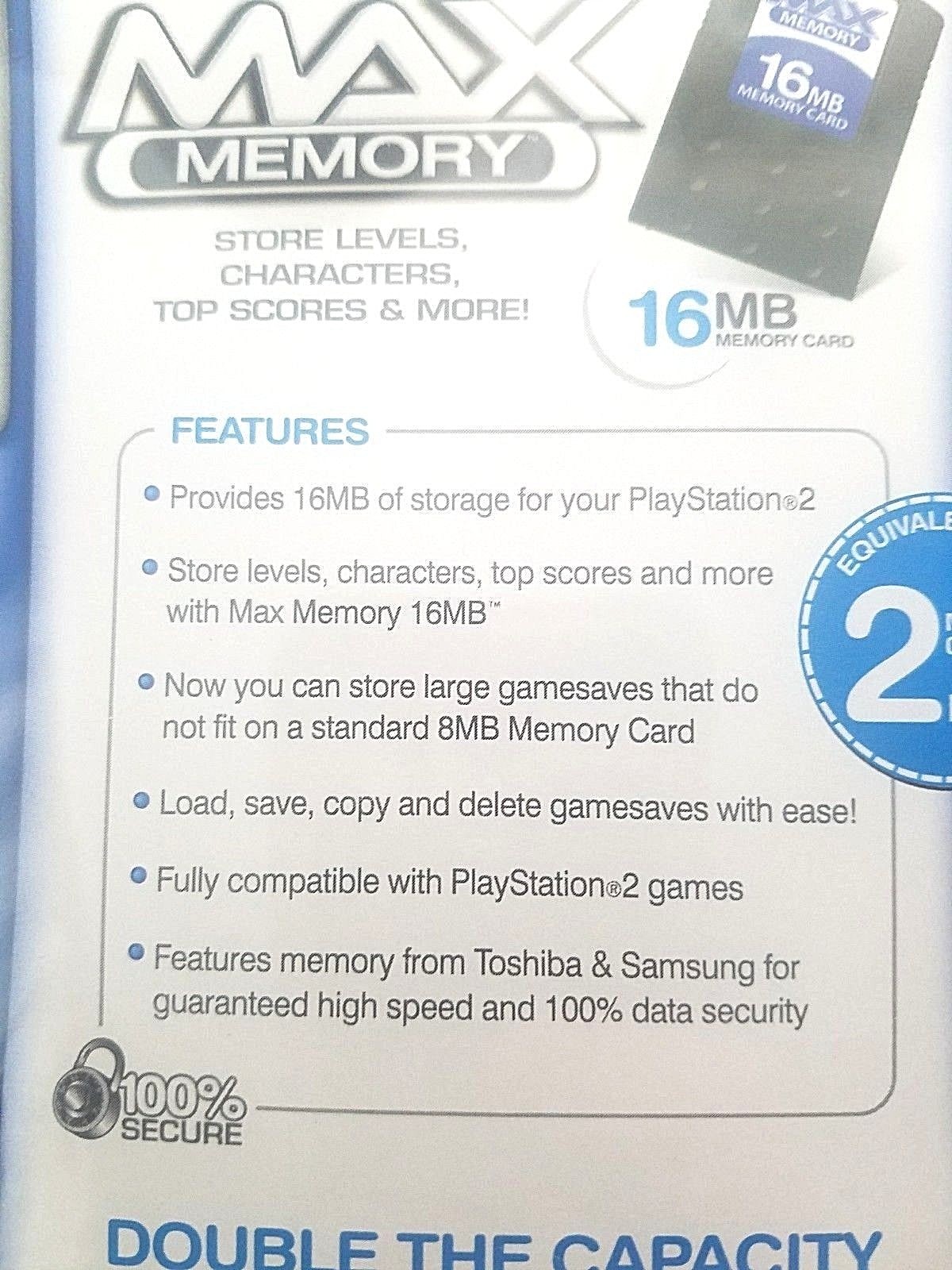 Datel Max Memory Card 16MB Sony Playstation 2 PS2 Console Video Game System