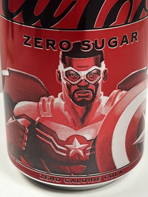 MARVEL CAPTAIN AMERICA FALCON COCA COLA ZERO SUGAR  - SEALED COKE CAN
