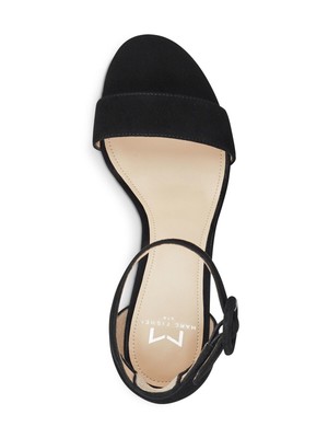 MARC FISHER/ женские черные кожаные босоножки Karlee с круглым носком на блочном каблуке; размеры 9,5 М