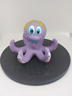 Nuby Hoopla Floating Purple Octopus Interactive Bath Toss Toy with No Rings
