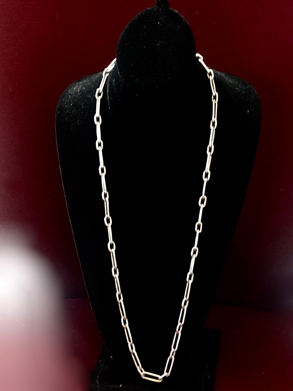 STERLING SILVER CHAIN NECKLACE OPEN LINKS 30 INCHES 72 GRAMS