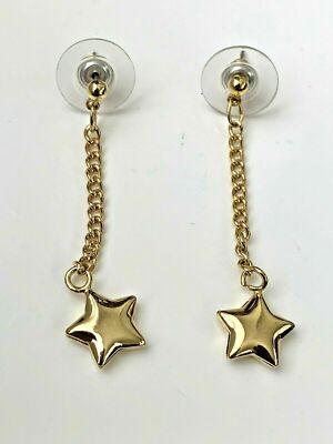 Boucle d'oreille Clou Etoile Doré Pendante 4,5cm NEUF !