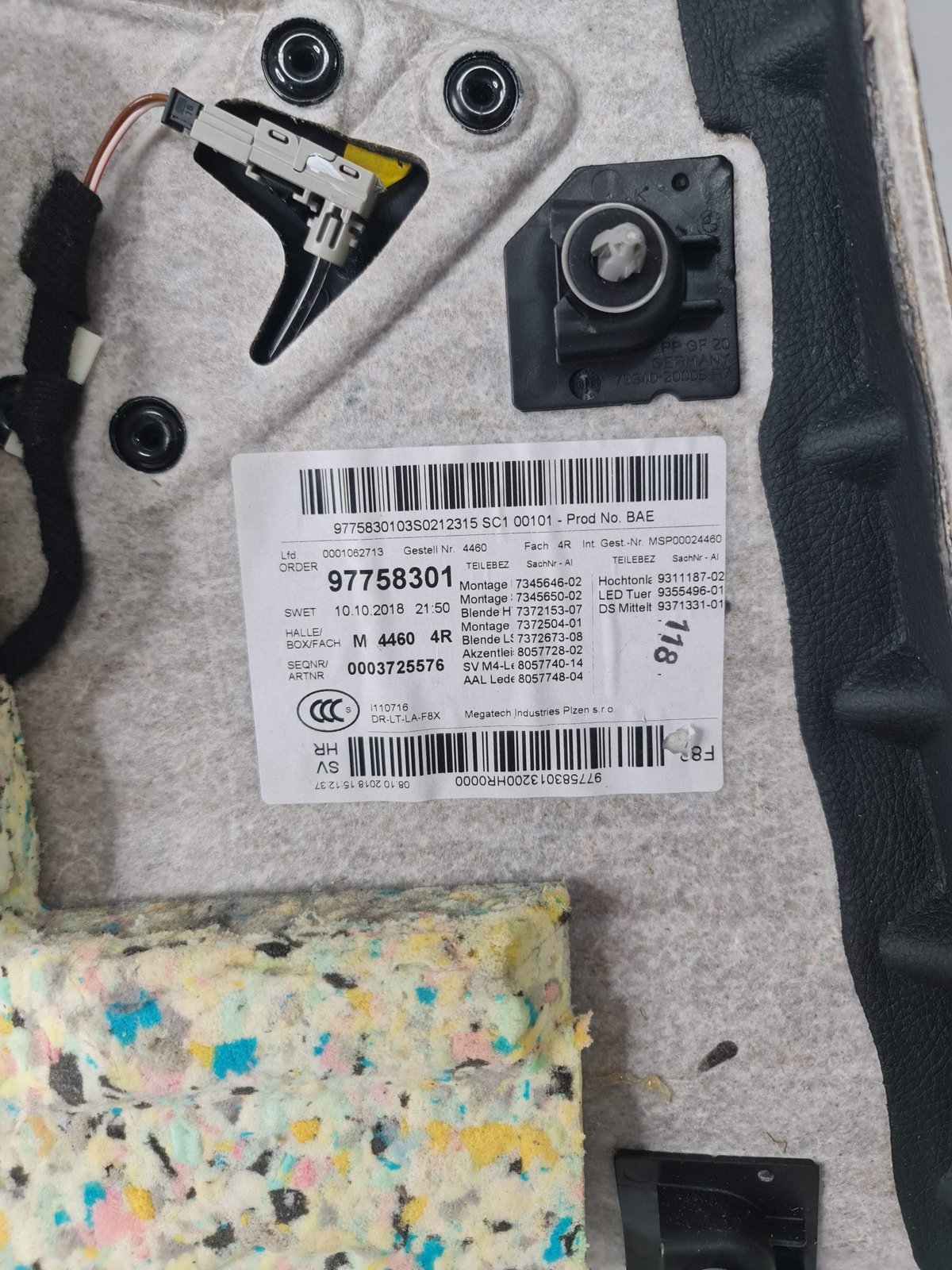 0 Unknown F82 M4 Rear Drivers Door Card - 97758301 image 5