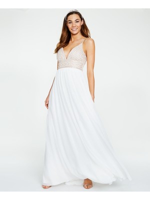 СКАЖИТЕ ДА женскому платью В стиле ампир на тонких бретельках цвета слоновой кости 1