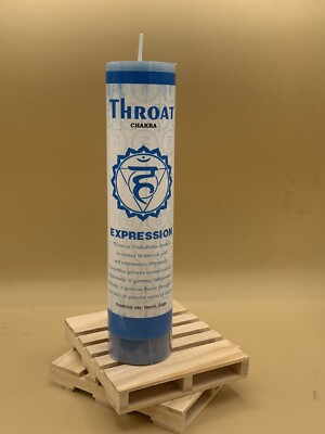 Throat Chakra Expression 7  Meditation Reiki  Pillar Candle