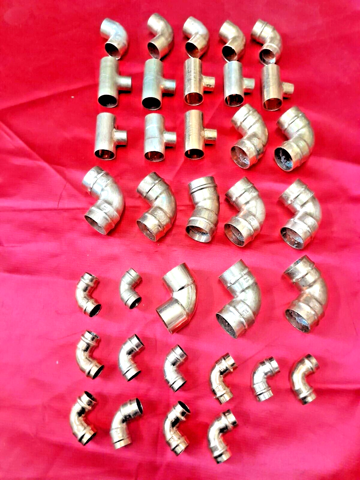 Pack Of 35x 28mm end feed elbow 22mm15mm tee reducing 22-15-22mm (M478)