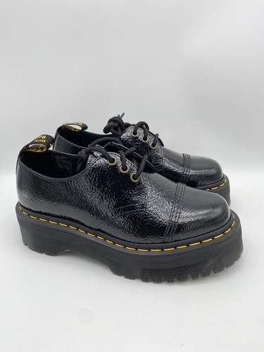 Dr.Martens 1461QUAD PATENT UK5 箱有り Doc Dr. Martens 1461 Quad TC “Black Patent Leather” Platform