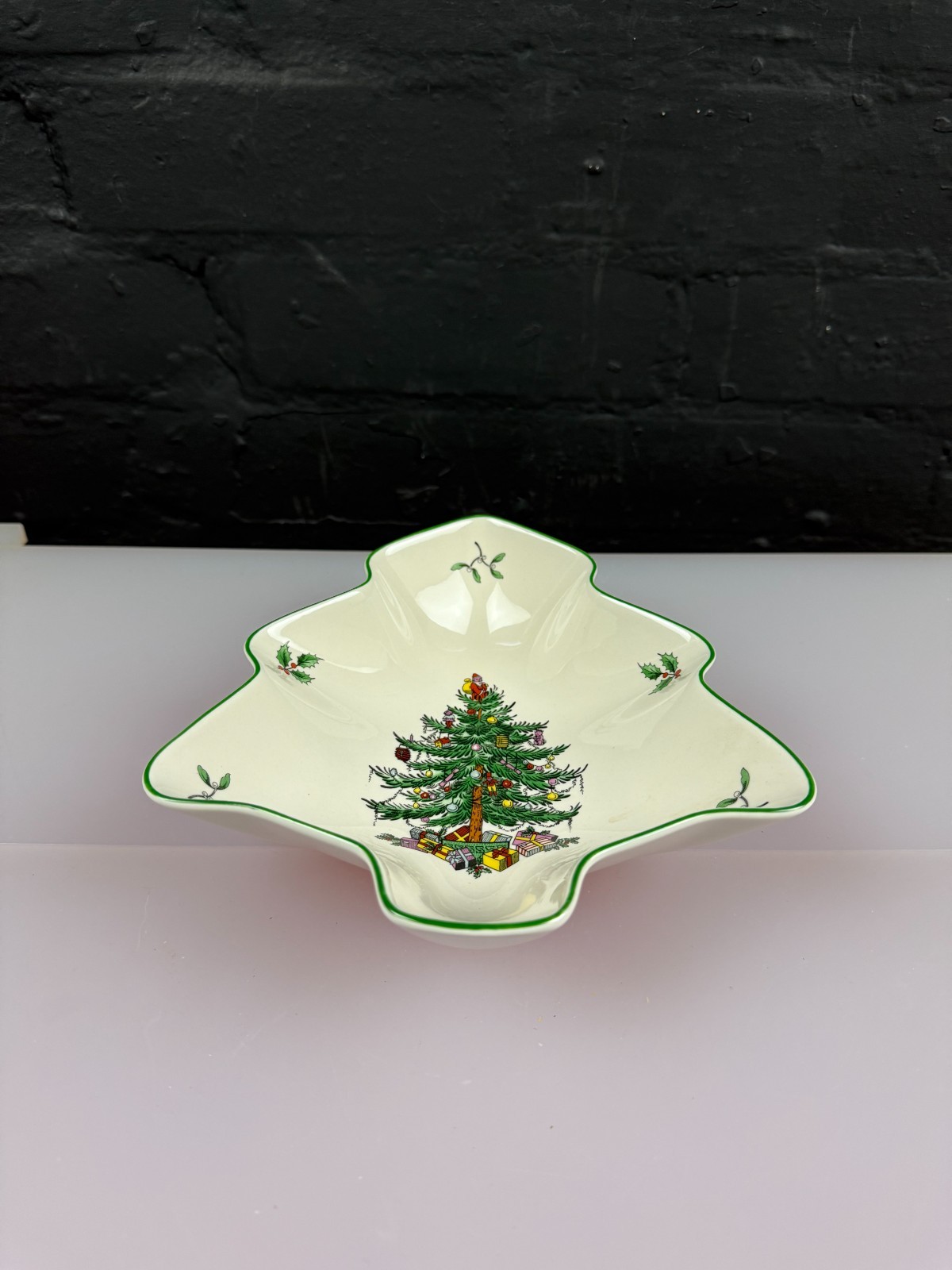 Spode Christmas Tree Shaped Serving Bowl Dish 8.25" x 2" 2 Available RARE