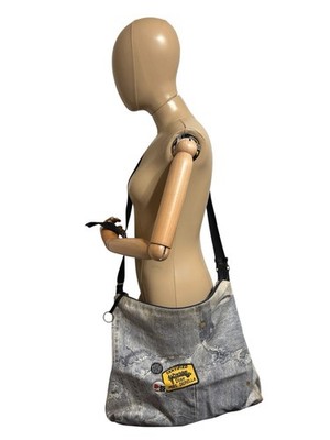 Vtg Christian Dior by John Galliano SS2001 Blue Denim Print Crossbody Bag