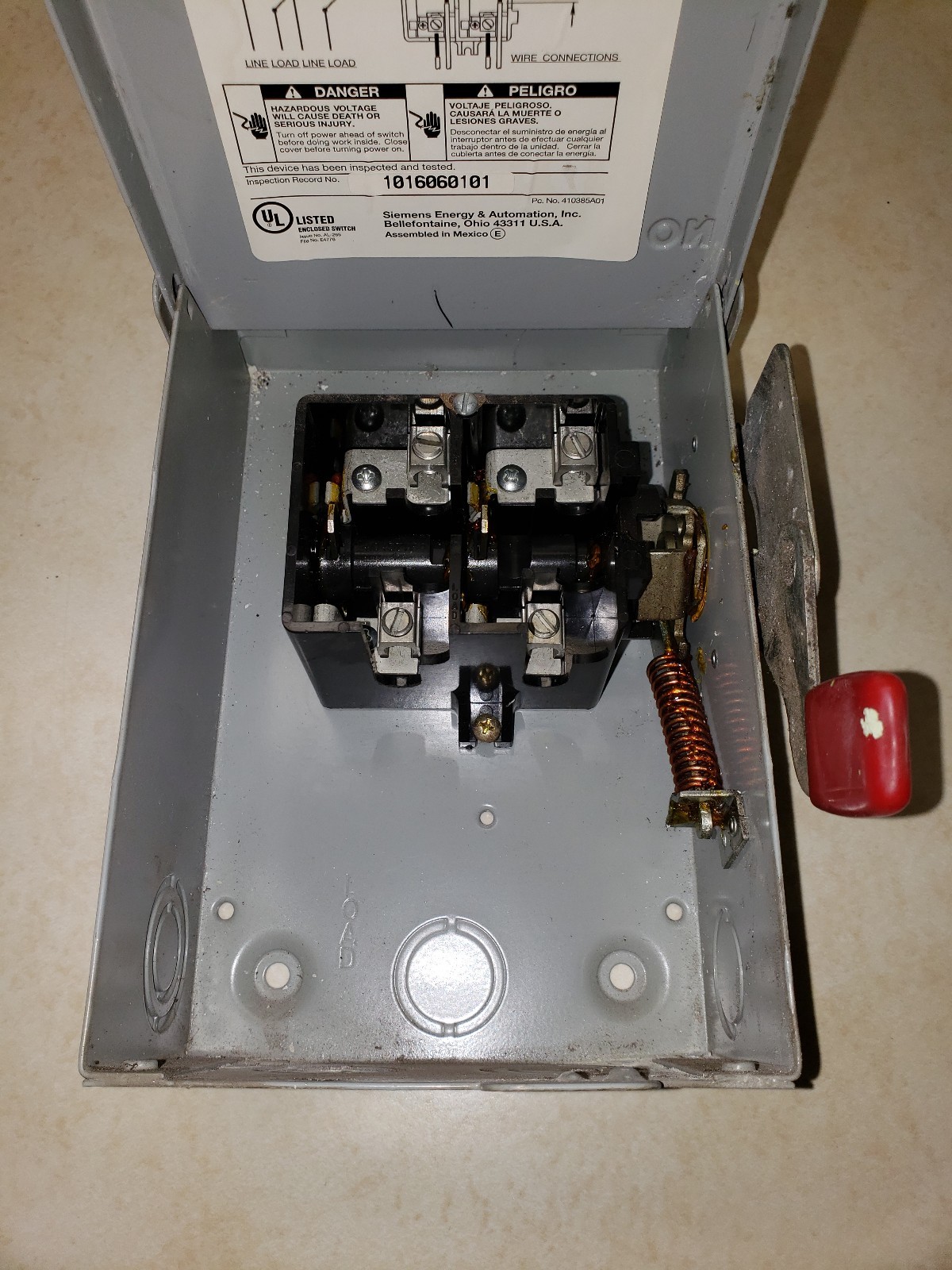 SIEMENS LNF222R 60 Amp, 2 Pole, 240-Volt, Non-Fused, Outdoor Rated Disconnect