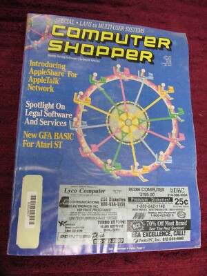 Vintage Computer Shopper Magazine April 1987-LANS vs. Multi-User Systems